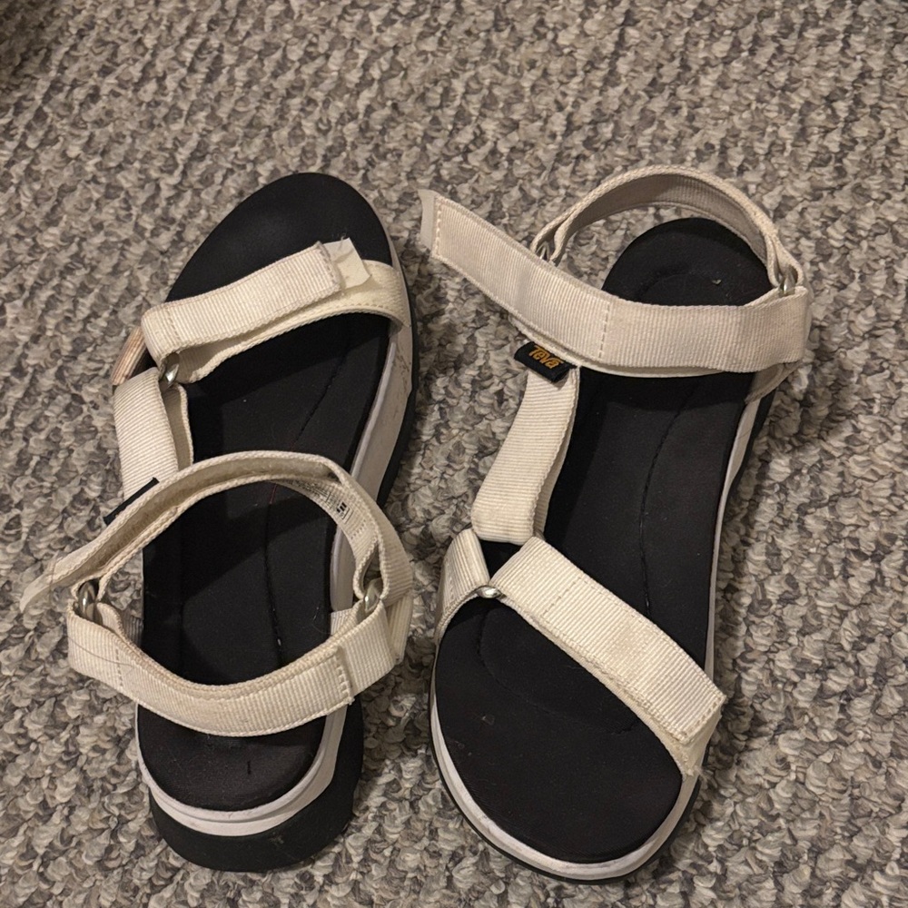 Teva Women's White and Black Strappy Sport Sandals